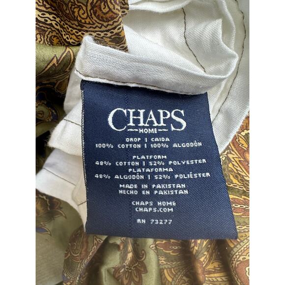 Ralph Lauren  Chaps  Beekman Place Queen Bedskirt Green & Brown Paisley - Picture 5 of 9